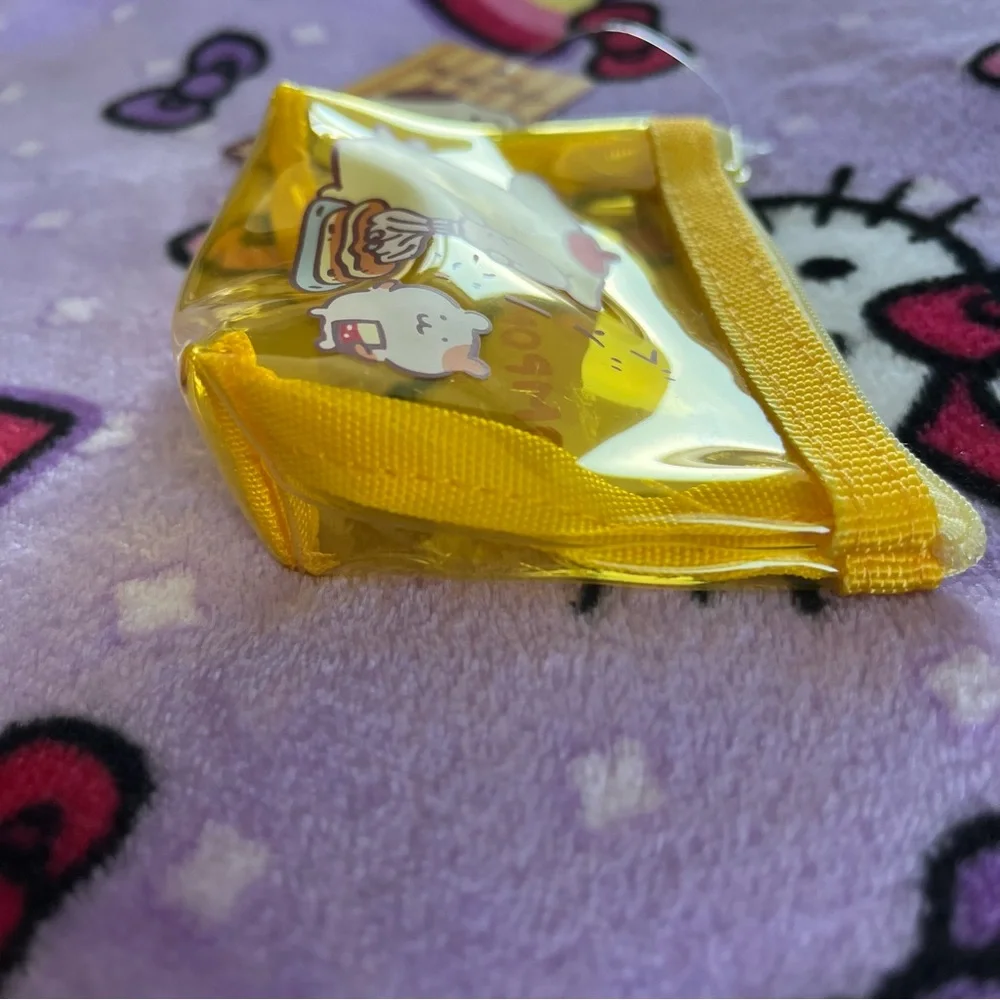 Pompompurin Yellow Clear Plastic Small Zip Coin Pouch NWT